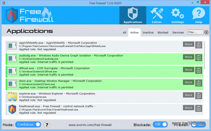 دانلود نرم افزار Evorim Free Firewall 2.5.4 - فایروال رایگان ویندوز